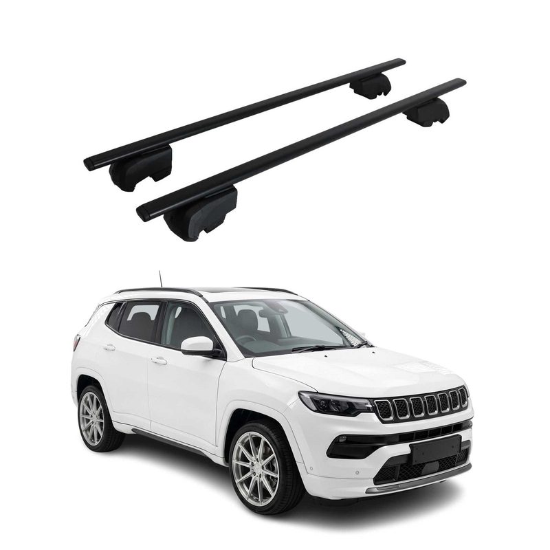 Roof Rack Luggage Carrier Cross Bars Steel for Jeep Compass 3.gen 2026-27 Black