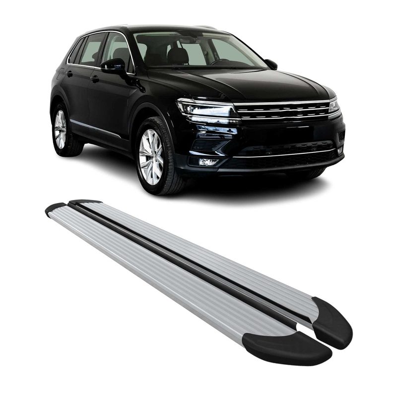 2018-2024 Volkswagen Tiguan Running Boards Side Steps Silver