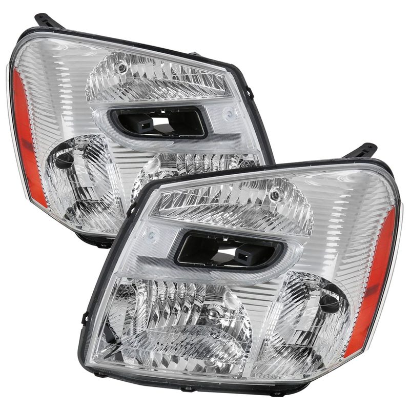2005-2009 Chevy Equinox Factory Headlights w/Amber Reflector Chrome/Clear