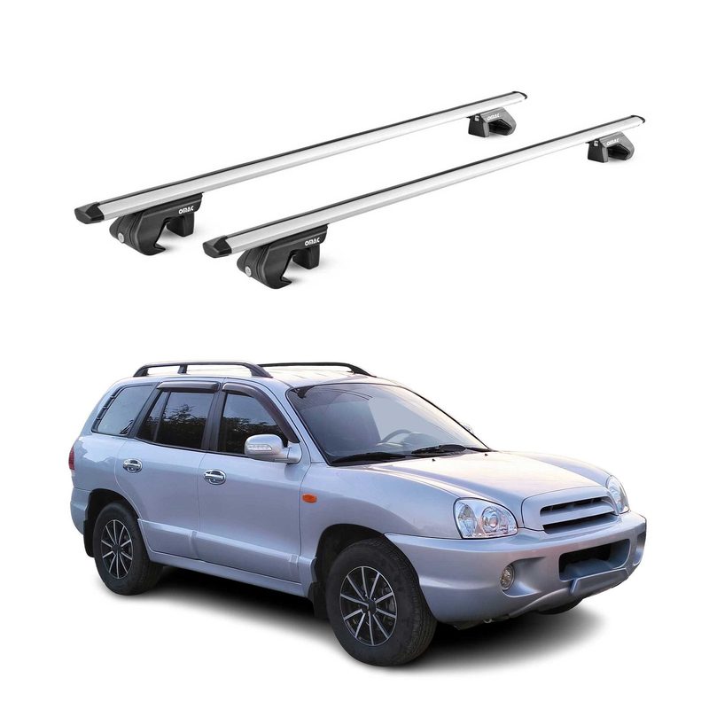 2007-2012 Hyundai Santa Fe Roof Rack Cross Bars Silver