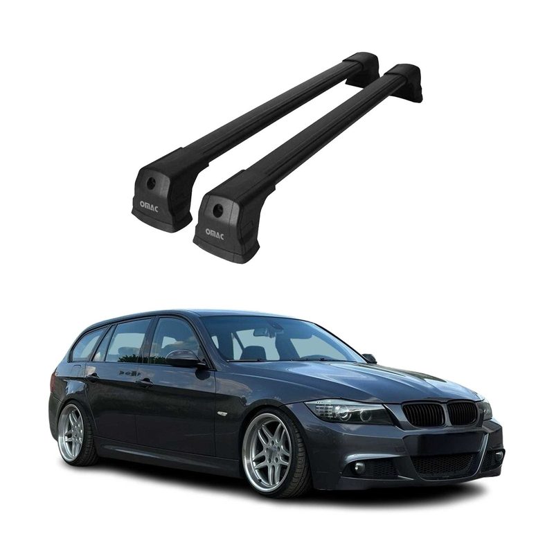 2006-2012 BMW 3 Series E90 Sedan E91 Touring Roof Rack Cross Bars Black
