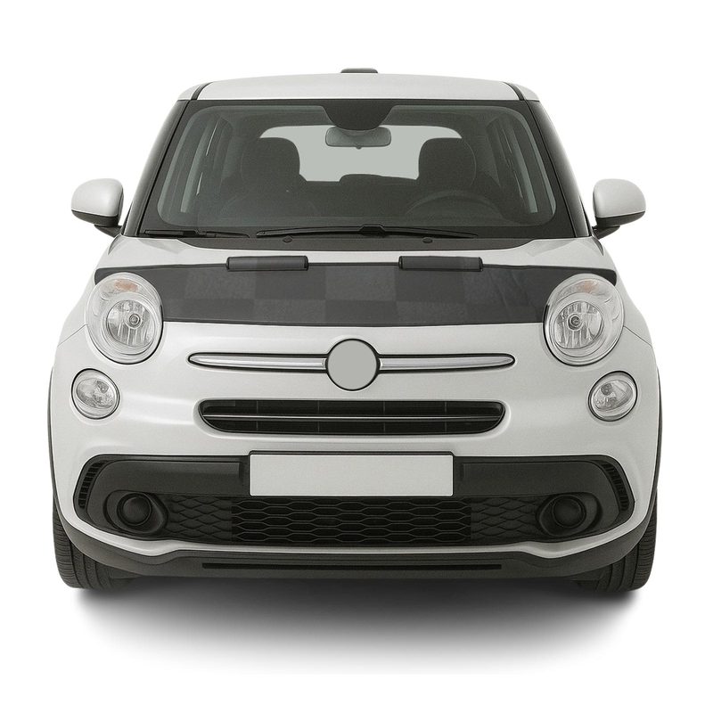 2014-2020 Fiat 500L Car Bonnet Mask Hood Bra Black Chequered 1 Pc