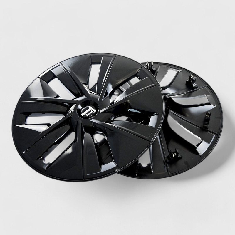 2020-2024 Tesla Y Wheel Cover Hubcaps Set Gloss Black 4Pcs ABS Plastic
