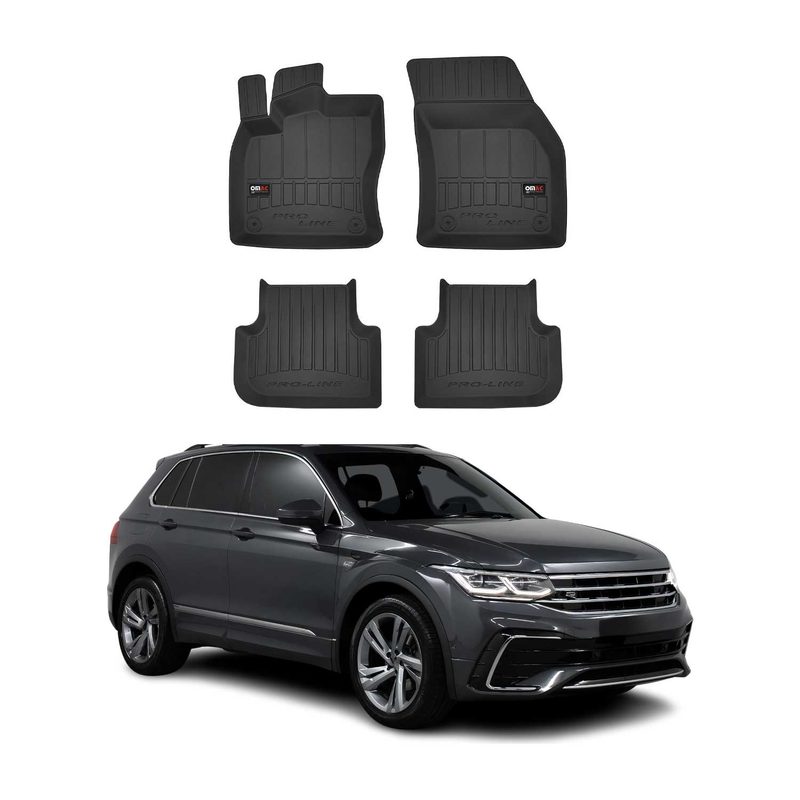 2018-2024 VW Tiguan Premium Floor Mats Liners Full Set All Weather Heavy Duty