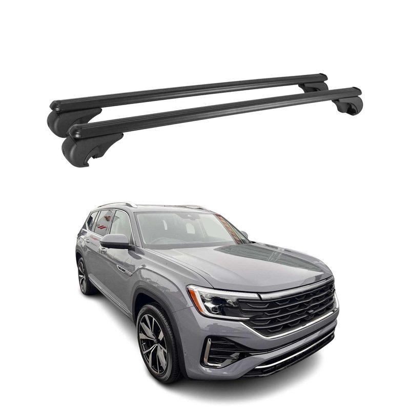 2027 Volkswagen Atlas Roof Rack Cross Bars Luggage Carrier Alu Black 2Pcs