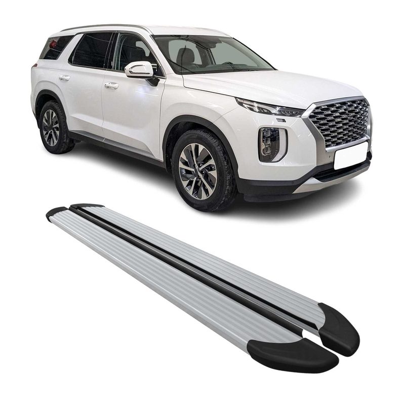 2020-2025 Hyundai Palisade Running Board Nerf Bar Side Step Silver 2 Pcs