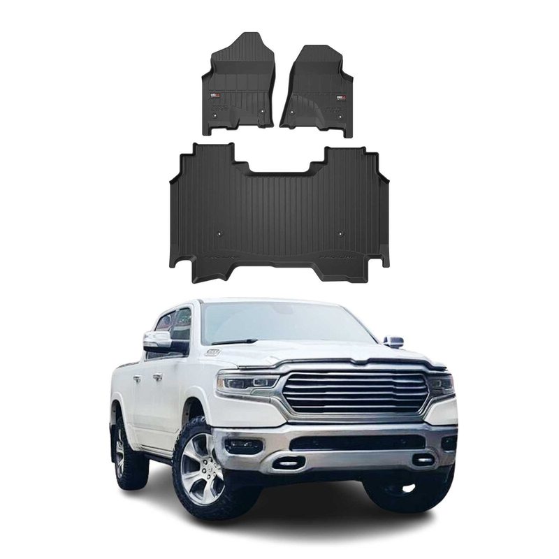 2019-2024 RAM 1500 Crew Cab Premium Floor Mats Liners Full Set All Weather Heavy Duty