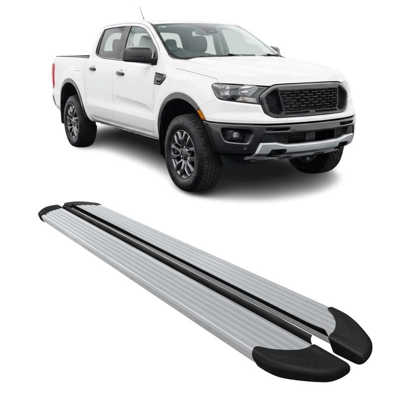 2019-2024 Ford Ranger SuperCab/Crew Cab Nerf Bar Side Step Running Boards Alu 2x
