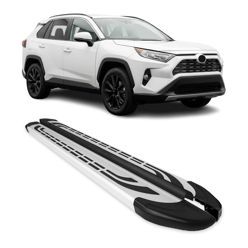 2019-2025 Toyota RAV4 Hybrid Running Boards Side Steps Silver