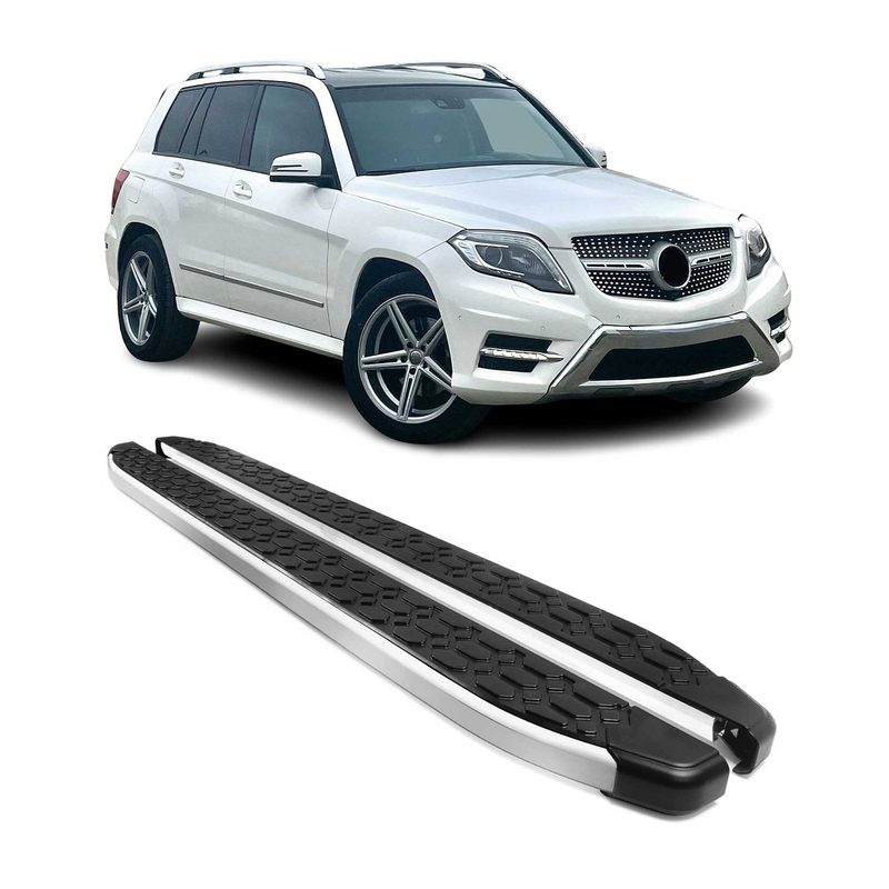 2009-2015 Mercedes GLK Class X204 Running Boards Side Steps Silver & Black