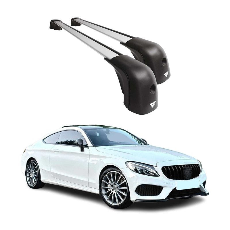 2012-2015 Mercedes C Class C204 Coupe Roof Racks Cross Bars Silver