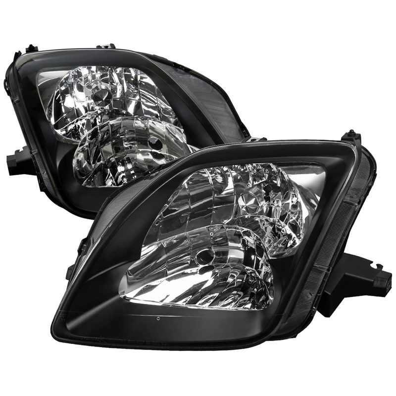 1997-2001 Honda Prelude Factory Style Headlights Matte Black/Clear Lens