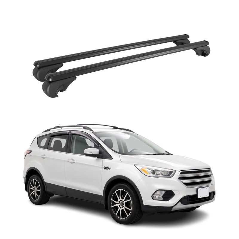 Roof Racks Cross Bars Luggage Carrier for Ford Escape 3.gen 2013-19 TÜV Black 2x