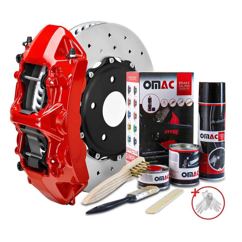 OMAC Brake Caliper Epoxy Based Car Paint Kit Texas Red Glossy High-Temp
