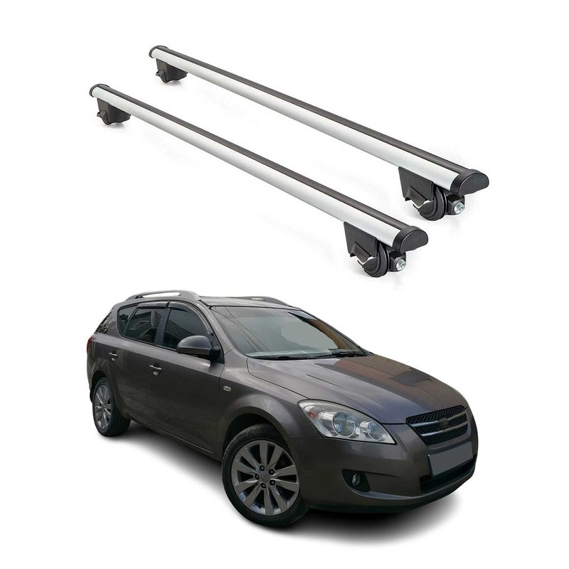 2007-2011 Kia Cee'd Estate Roof Rack Cross Bars Silver