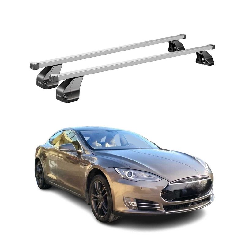 2012-2017 Tesla Model S Roof Rack Cross Bars Silver