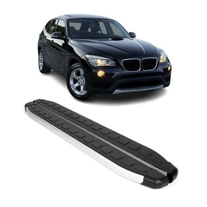 2010-2015 BMW X1 E84 Running Boards Side Steps Silver & Black