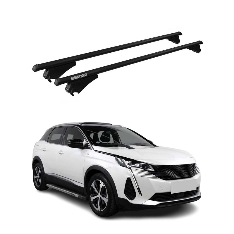 2016-2020 Peugeot 3008 Roof Rack Cross Bars Black