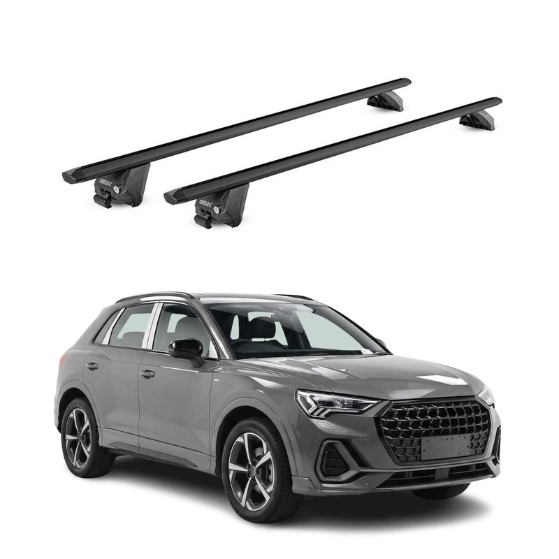 Roof Rack Cross Bars Luggage Carrier for Audi Q3 2.gen 2019-2025 Alu Black 2x