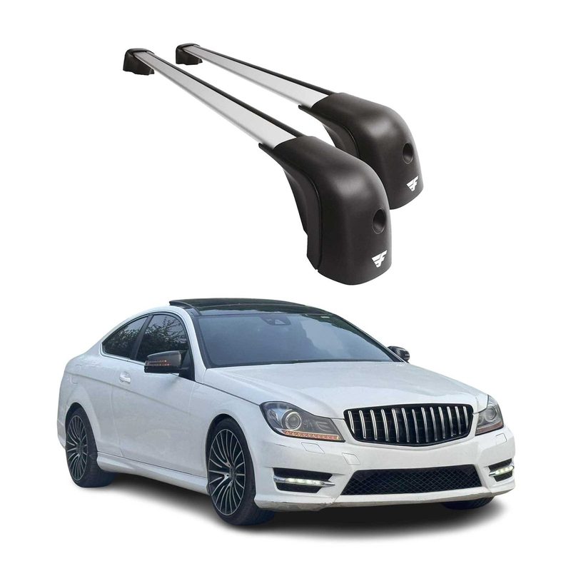 2012-2015 Mercedes C Class W204 Coupe Roof Rack Cross Bars Silver