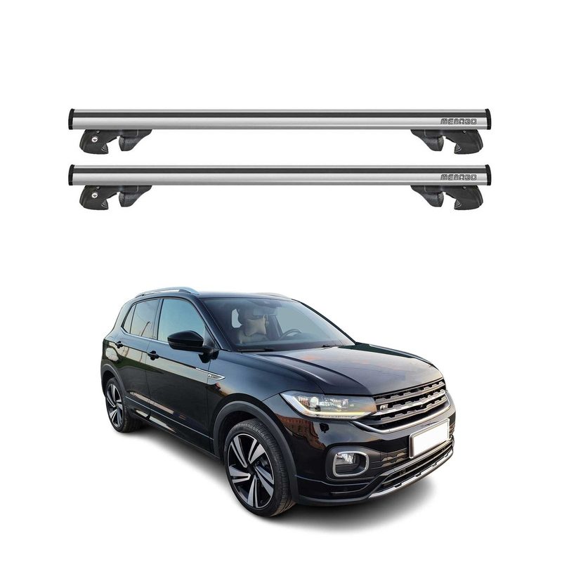 2020-2024 VW T-Cross Roof Rack Cross Bars Silver