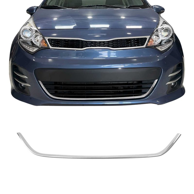 2012-2017 Kia Rio Hatchback Front Bumper Grill Trim Molding Stainless Steel Silver 1Pc
