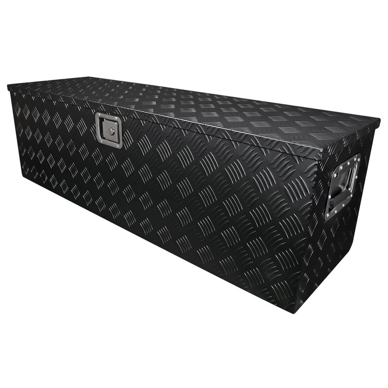 Universal 49" Heavy Duty Black Alu Truck Tool Box w/ Side Handles Lock & Keys