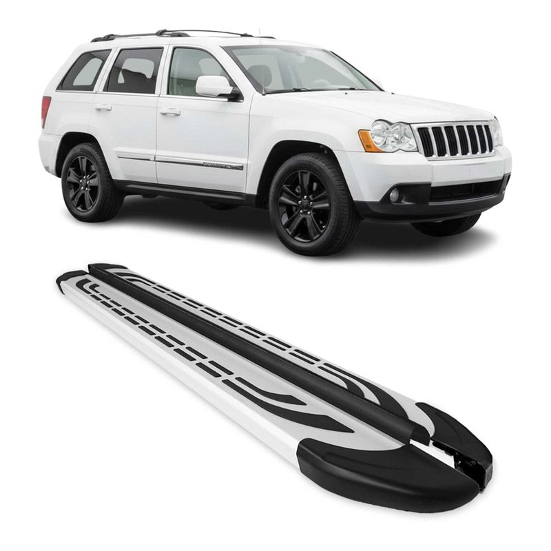 2005-2010 Jeep Grand Cherokee Running Boards Side Steps Silver