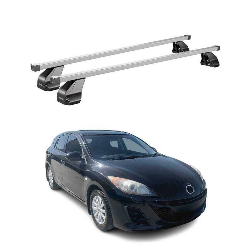 2010-2013 Mazda 3 Hatchback Roof Rack Cross Bars Silver