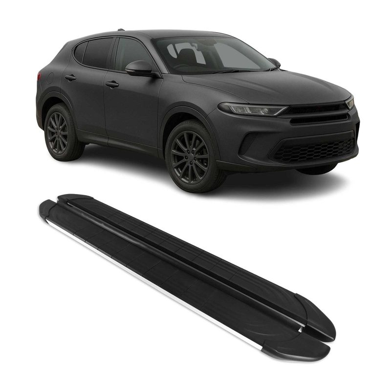 2023-2025 Dodge Hornet Running Boards Side Steps Silver & Black
