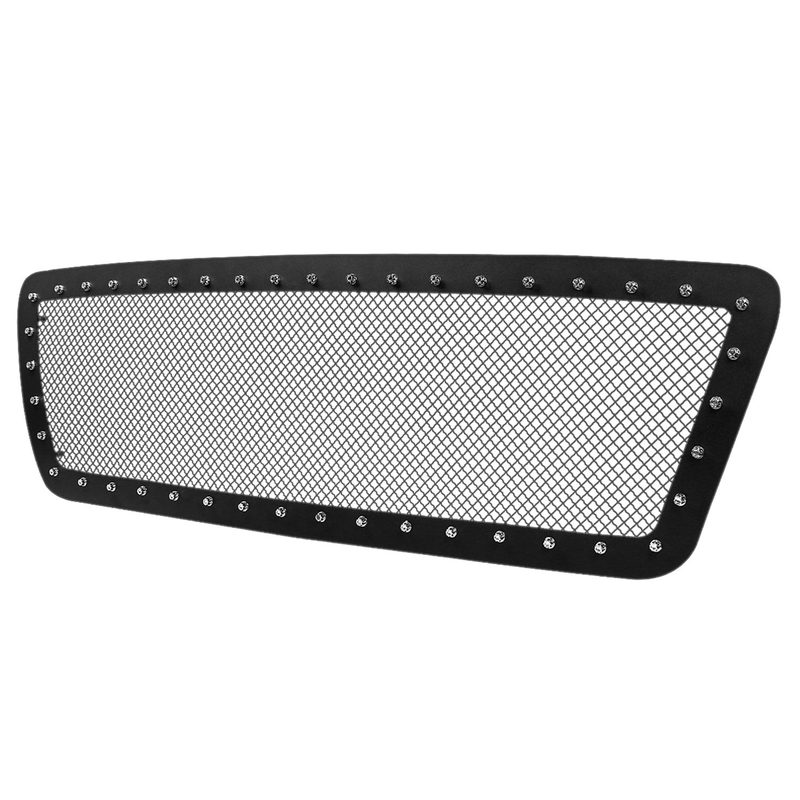 2004-2008 Ford F-150 Rivet Style Black S.Steel Mesh Grille Center Insert
