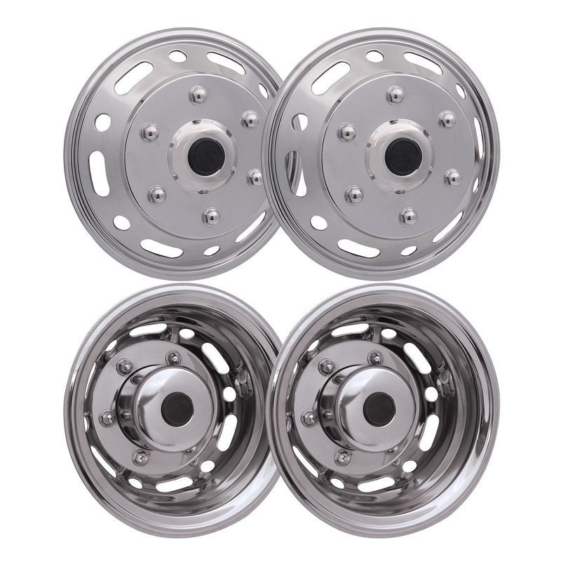 2014-2026 RAM ProMaster 16" Dual Wheel Simulator Hubcaps Chrome Silver Gloss