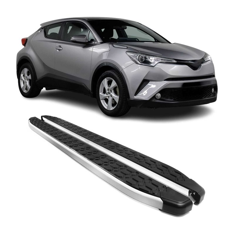 2018-2022 Toyota C-HR Running Boards Side Steps Silver & Black