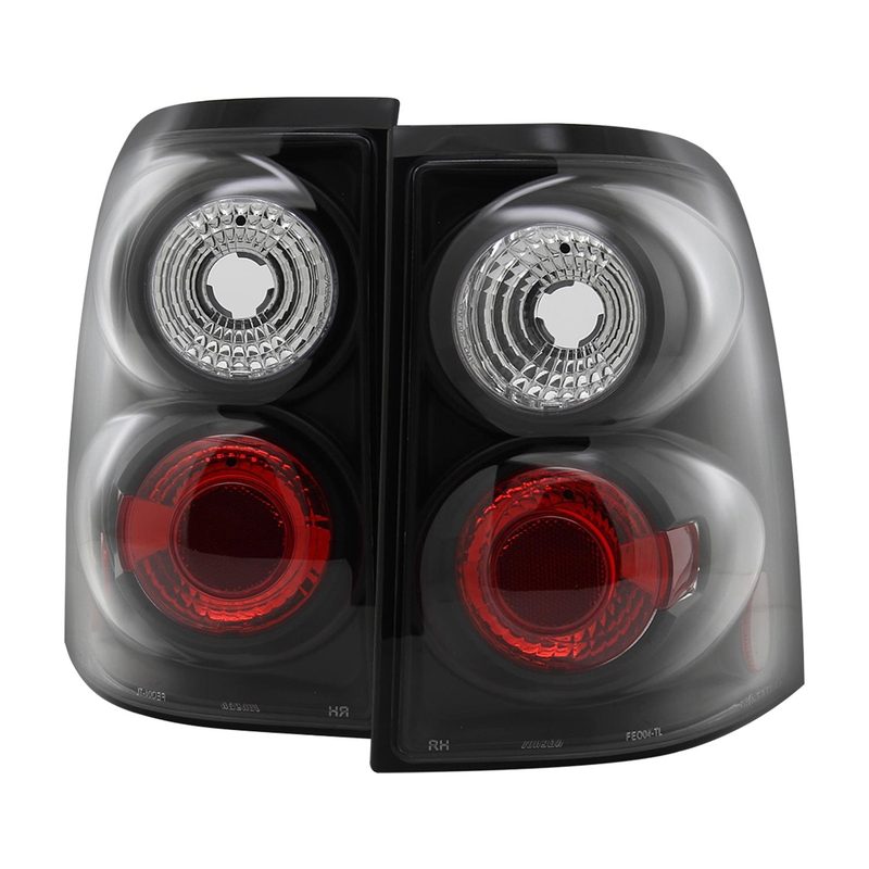 2002-2005 Ford Explorer Tail Lights Matte Black Housing/Clear Lens