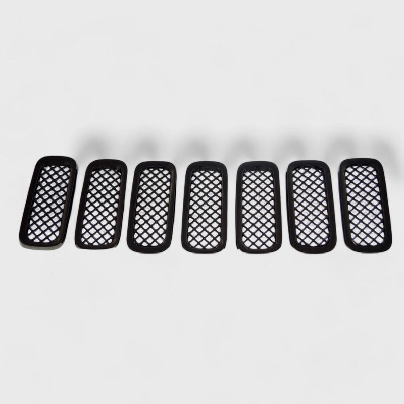 2015-2019 Jeep Renegade Grille Overlay Gloss Black 7Pcs ABS Plastic