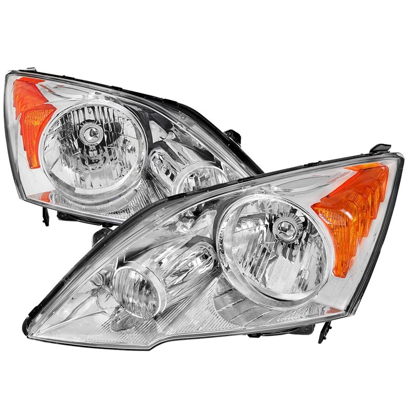 2007-2011 Honda CR-V Factory Style Headlights Chrome Housing/Clear Lens