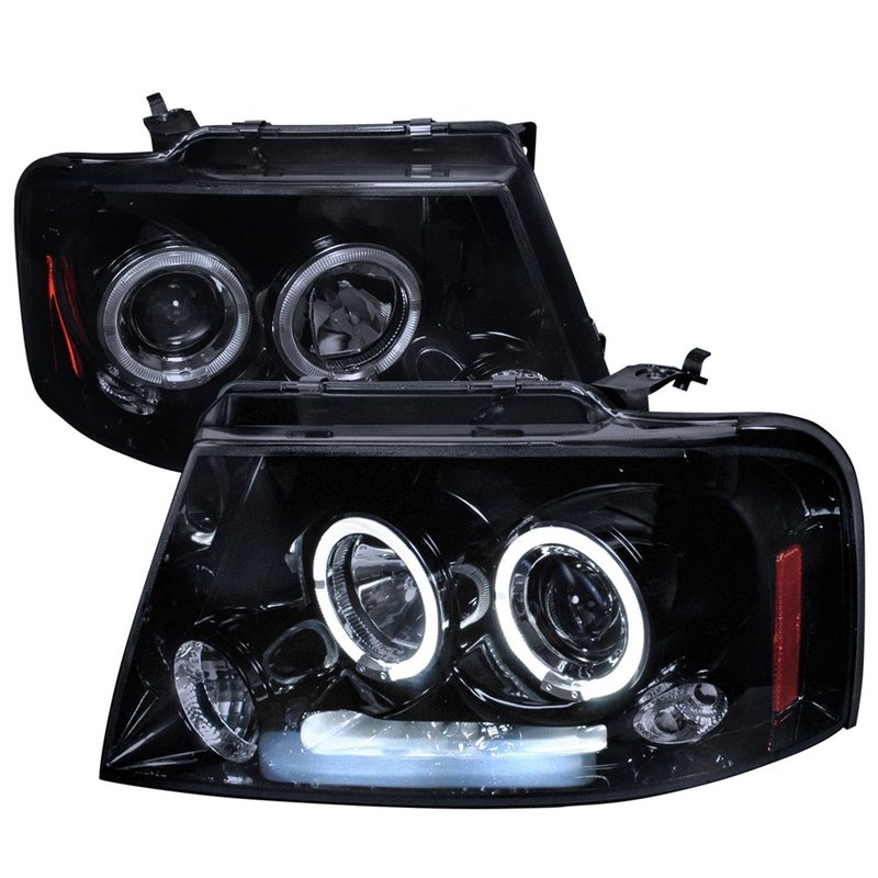 2004-2008 Ford F-150/ 06-2008 Lincoln Mark LT Dual Halo Headlights Smoke