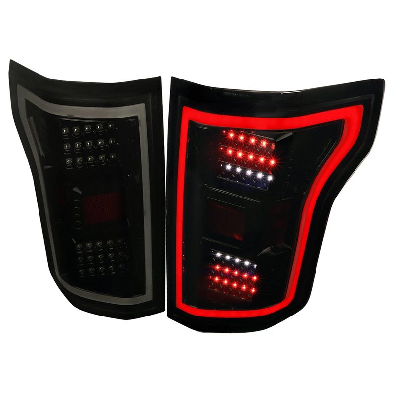 2015-2017 Ford F-150 LED Tail Lights Glossy Black Housing/Smoke Lens