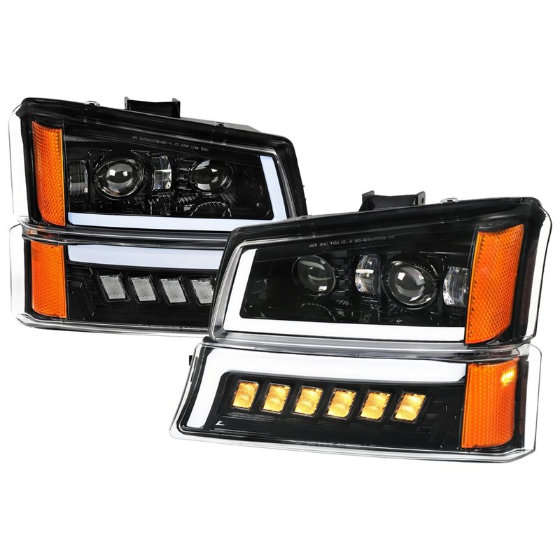 2003-2007 Chevy Silverado Avalanche LED Projector Headlights Bumper Lights