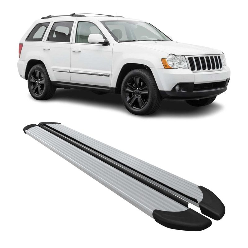 2005-2010 Jeep Grand Cherokee Running Boards Side Steps Silver