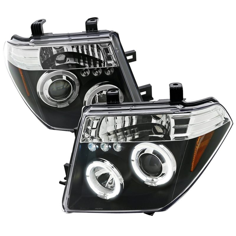 2005-2007 Nissan Pathfinder/ 05-2008 Frontier Dual Halo Headlights Matte Black
