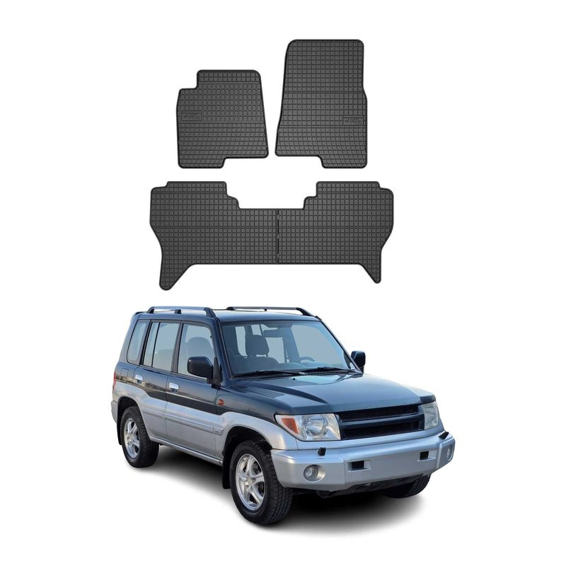 1999-2006 Mitsubishi Montero Floor Mats Liners Full Set All Weather Rubber Black