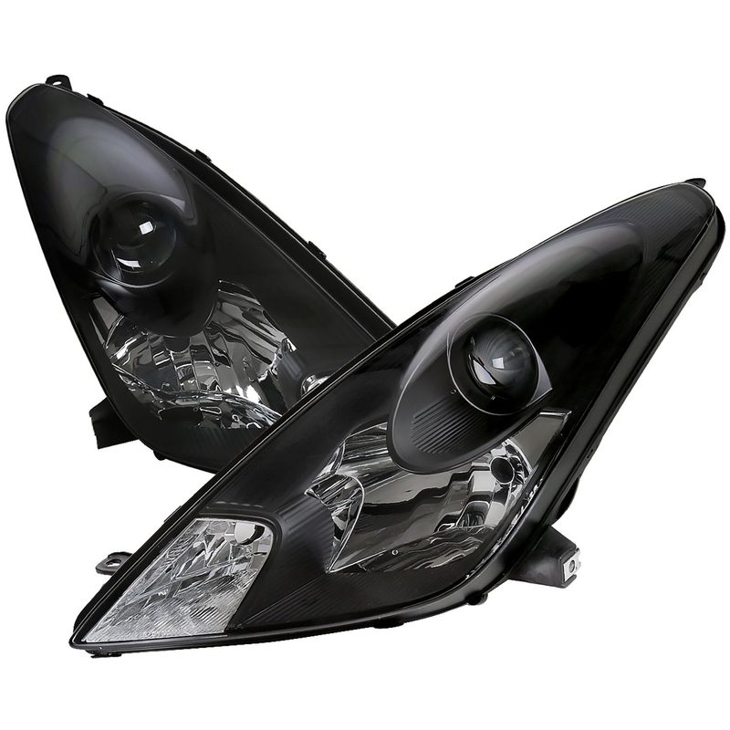 2000-2005 Toyota Celica Projector Headlights Matte Black Housing/Clear Lens