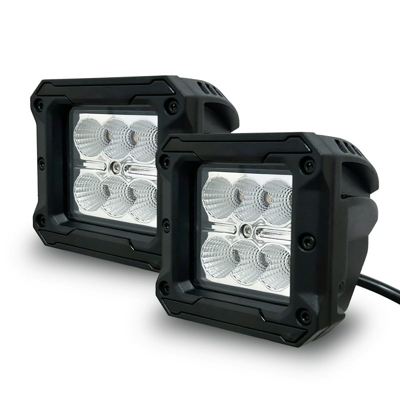 Luces Led CUBEIT de 3" RT Amber Series c / Inserto de plastico (1 Par)
