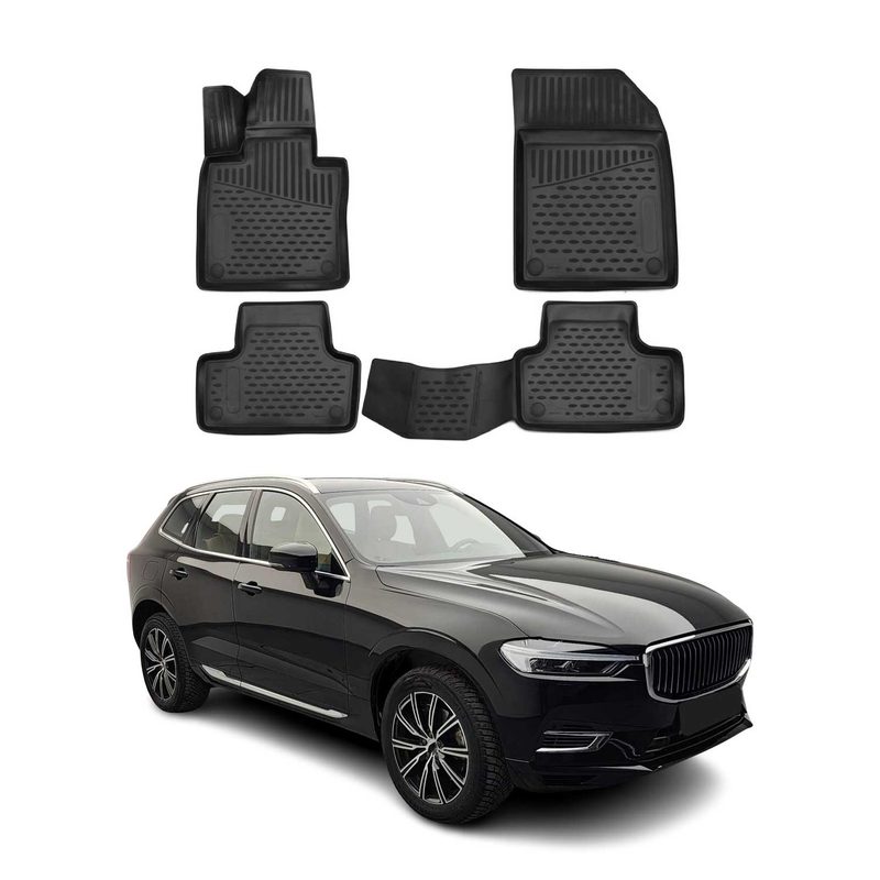2018-2026 Volvo XC60 Floor Mats Liners Full Set All Weather Black