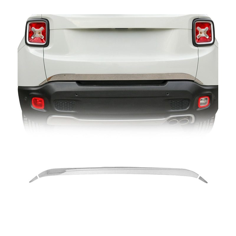 2015-2018 Jeep Renegade Rear Trunk Molding Trim for Jeep Renegade 2015-2018 Steel Silver 3 Pcs