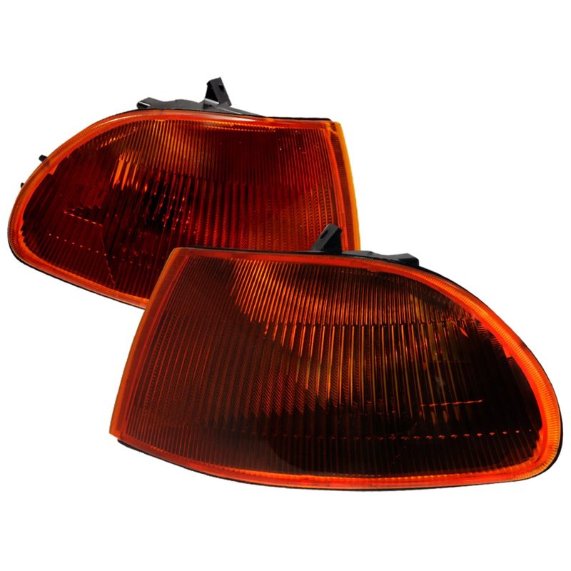 1992-1995 Honda Civic Sedan Corner Lights Chrome Housing/Amber Smoke Lens