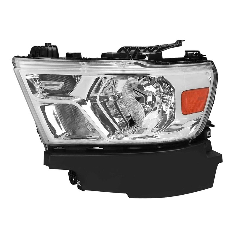 For Dodge RAM 1500 2019-2024 Factory Style Crystal Headlight Driver Side Only Chrome Housing Clear Lens