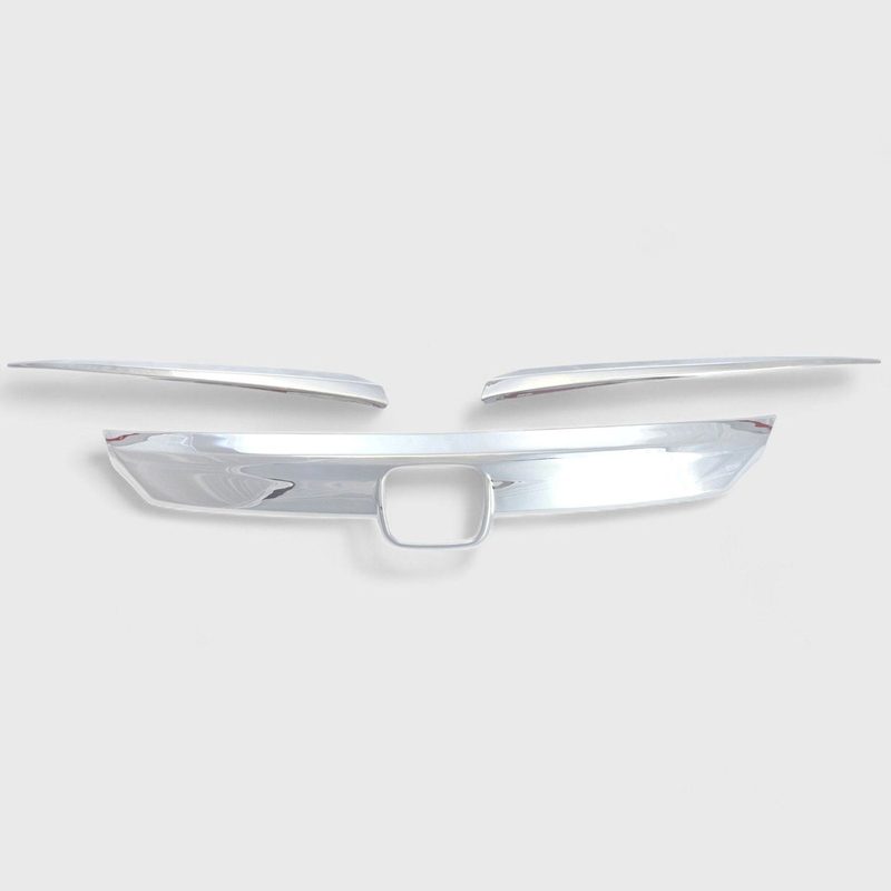 2018-2020 Honda Accord Grille Overlay Chrome 3Pcs ABS Plastic