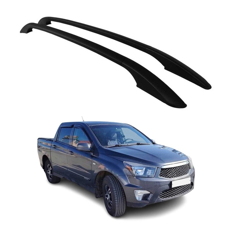 2007-2012 SsangYong Actyon Sport Roof Rack Rails Side Rails Black
